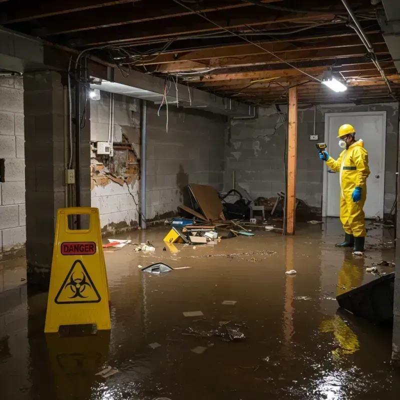 Flooded Basement Electrical Hazard in Waskom, TX Property