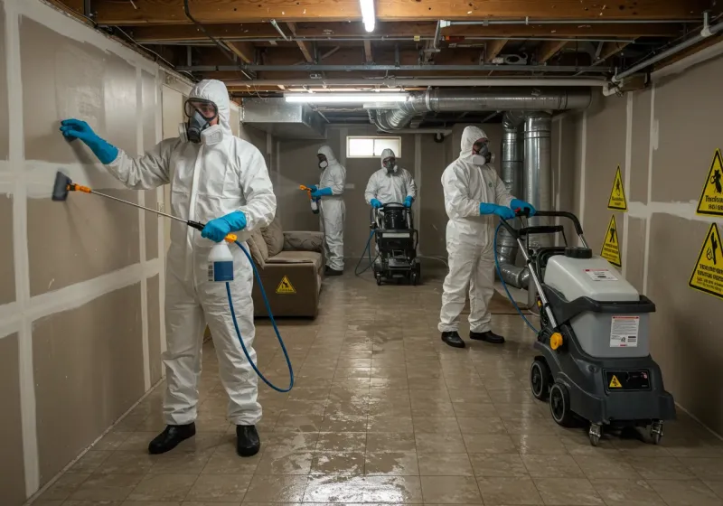 Basement Moisture Removal and Structural Drying process in Waskom, TX